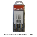 Estuche de 5 brocas SDS-PLUS Mak 2 Makita P-29751 Diámetros 5-6-8 mm